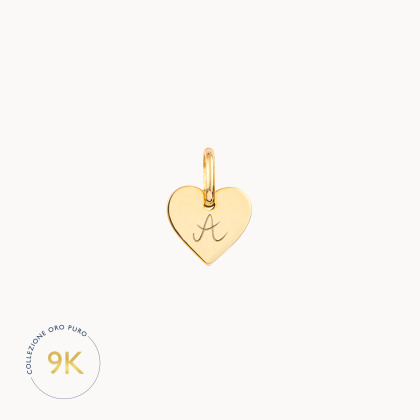 Charm personalizzato Mini Cuore in oro 9 carati merci maman