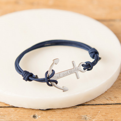 Bracciale ancora personalizzato uomo argento sterling merci maman