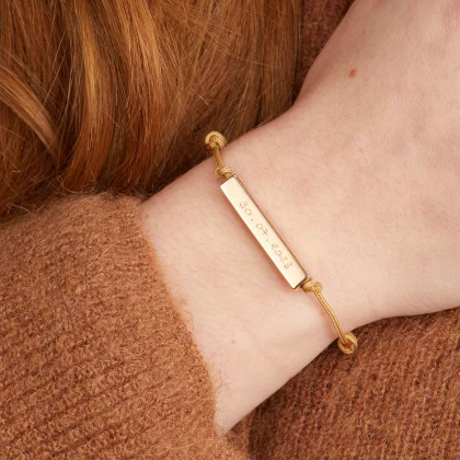 Bracelet personnalisé Horizon plaqué or merci maman