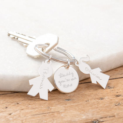 Porte-clefs personnalisé Family argent merci maman
