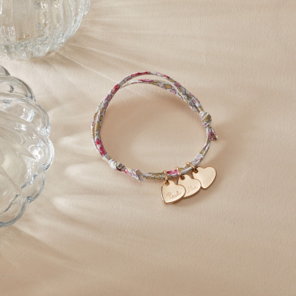 Bracciale personalizzato Cuore Liberty placcato in oro merci maman