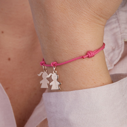 Personalised Mini Family Bracelet gold plated merci maman