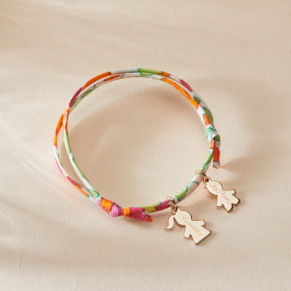 Personalised Mini Family Liberty Bracelet gold plated merci maman