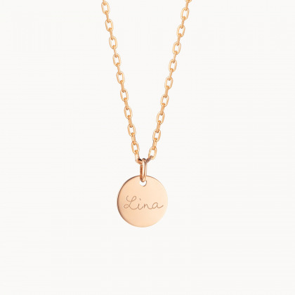 Collana personalizzata con nome placcato in oro merci maman
