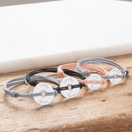 Bracciale personalizzato con mini-disco argento sterling merci maman