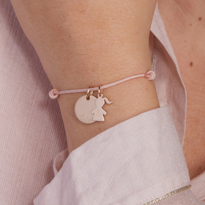 Bracelet personnalisé Maman plaqué or rose merci maman