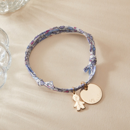 Personalisiertes Mama Liberty Armband vergoldet merci maman
