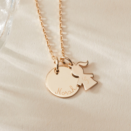 Collana personalizzata Mamma placcato oro merci maman