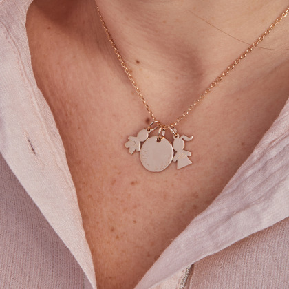 Collana personalizzata Mamma placcato oro rosa merci maman
