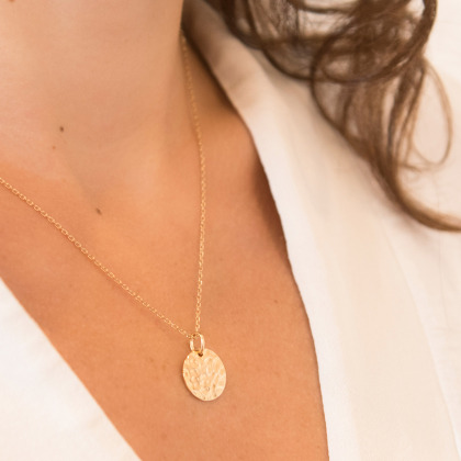 Collana Personalizzata con Disco Martellato Piccolo