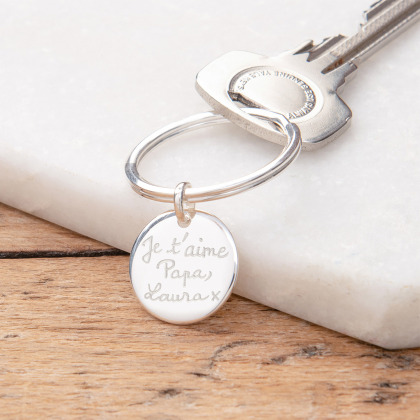 Porte-clefs personnalisé argent argent merci maman