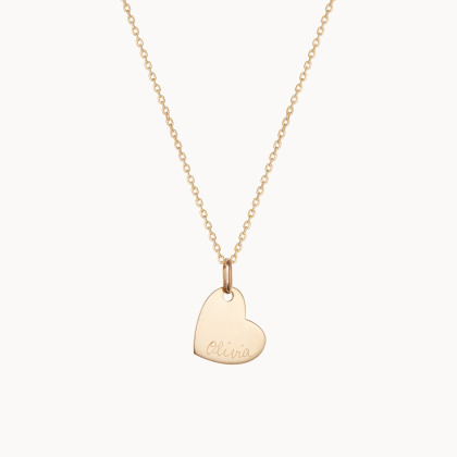 Personalisierte 375er Gold Herz Namenskette merci maman