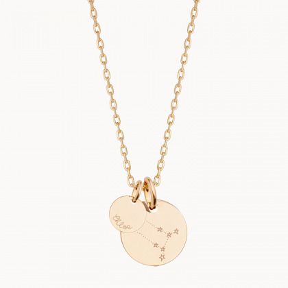 Collier personnalisé Constellation plaqué or merci maman