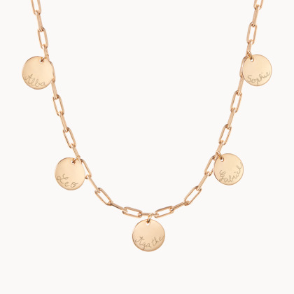 Personalisierte Dainty Love Links Gliederkette vergoldet merci maman