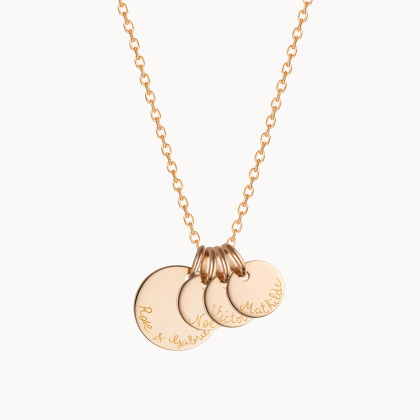 Collar personalizado con nombre Familia baño de oro merci maman