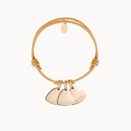 Bracciale personalizzato Cuore con nome placcato in oro merci maman