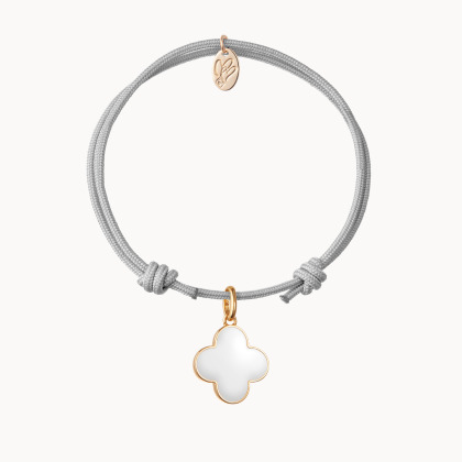 Personalisiertes Emaille Klee Kreuz Armband vergoldet merci maman