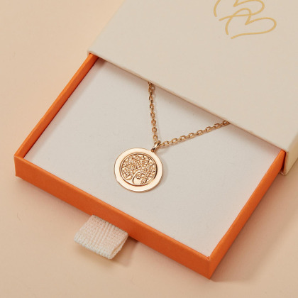 Collana personalizzata con medaglia albero della vita placcato in oro merci maman