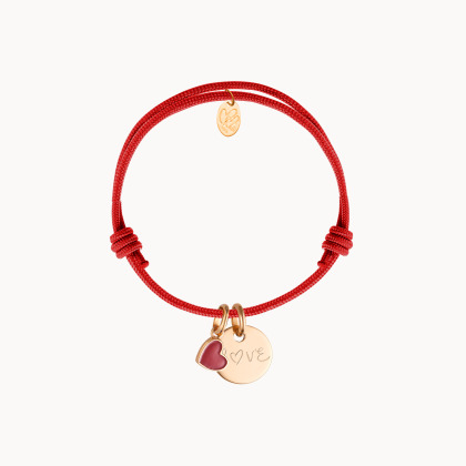 Bracciale personalizzato a disco San Valentino placcato oro merci maman