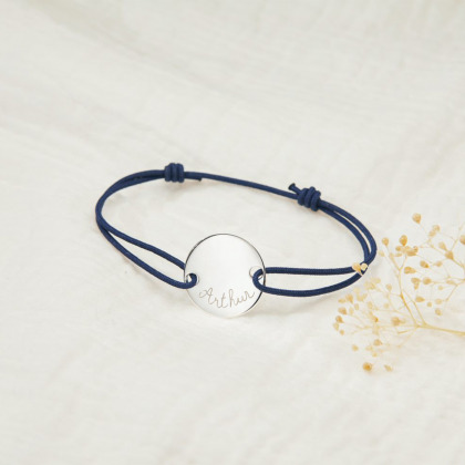 Personalisiertes Großes Pastille Armband für Männer sterlingsilber merci maman