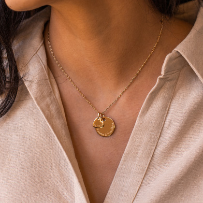 collier personnalisé amour plaqué or merci maman