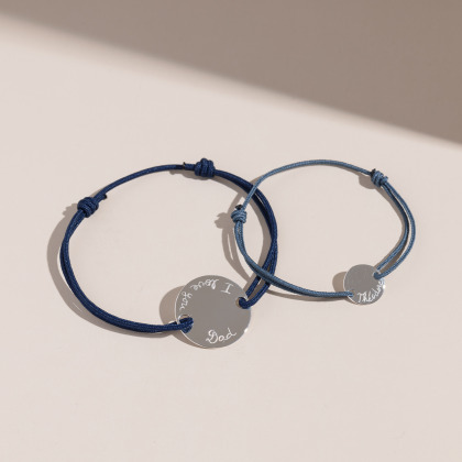 Personalisiertes Vater und Sohn Armband Set Sterlingsilber merci maman