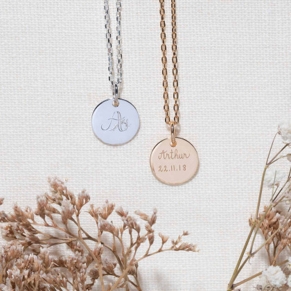 Collier Petit Alphabet Floral personnalisé