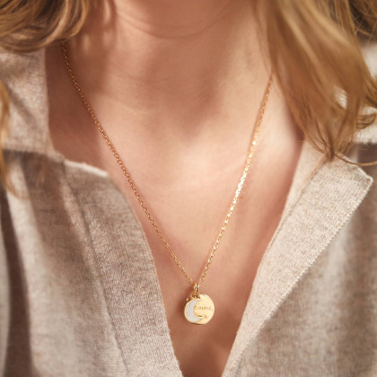 Collana personalizzata di madreperla piccola placcato oro merci maman