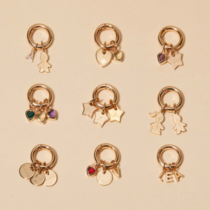 Bracelet personnalisé Breloque sur cordon & fermoir Rond plaqué or merci maman