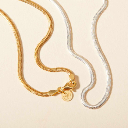 Cadena de serpiente baño de oro merci maman