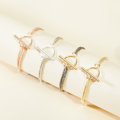 Bracelet Étincelant Fermoir T plaqué or merci maman