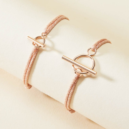 Bracelet Étincelant Fermoir T plaqué or merci maman