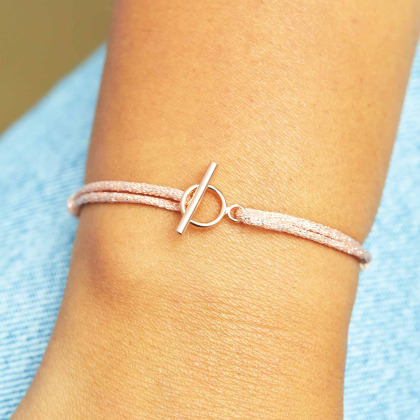 Bracelet Étincelant Fermoir T plaqué or merci maman