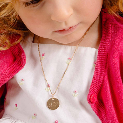 Collana personalizzata con simbolo placcato di oro merci maman