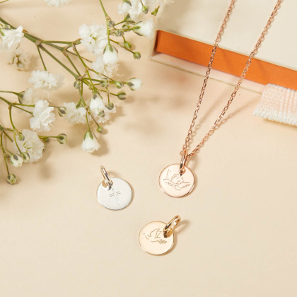 Collana personalizzata con simbolo placcato di oro merci maman