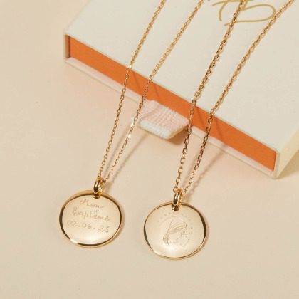Collana personalizzata con simbolo placcato di oro merci maman