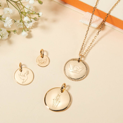 Collana personalizzata con simbolo placcato di oro merci maman