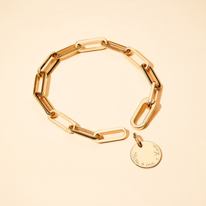 Bracciale a Catena Love Links placcato oro merci maman