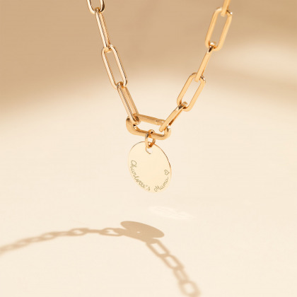 Personalisierte Love Links Gliederkette vergoldet merci maman