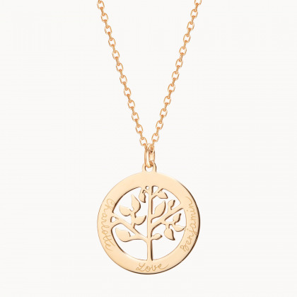 Collana personalizzata Albero della Vita placcato oro merci maman