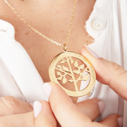 Collana Personalizzata Albero della Vita Grande placcato oro merci maman