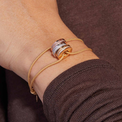 Bracelet personnalisé Unity Trio plaqué or argent plaqué or rose merci maman