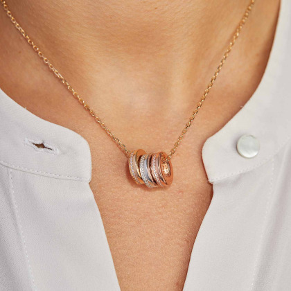 Collier personnalisé Unity Trio plaqué or argent palqué or rose merci maman
