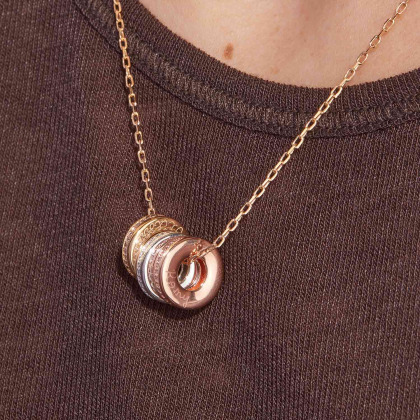 Collier personnalisé Unity Trio plaqué or argent palqué or rose merci maman
