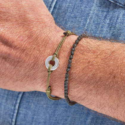 Personalisiertes Unity Armband für Männer Sterlingsilber merci maman