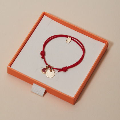 Bracciale personalizzato a disco San Valentino placcato oro merci maman