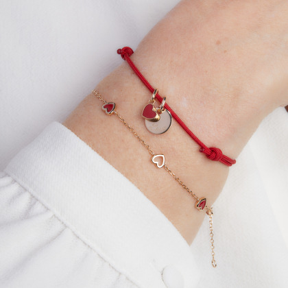 Bracciale personalizzato a disco San Valentino placcato oro merci maman