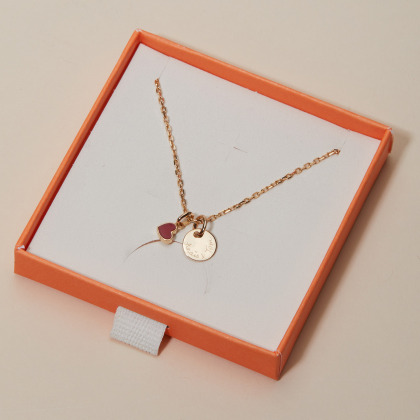 Collana personalizzata con disco San Valentino placcato oro merci maman