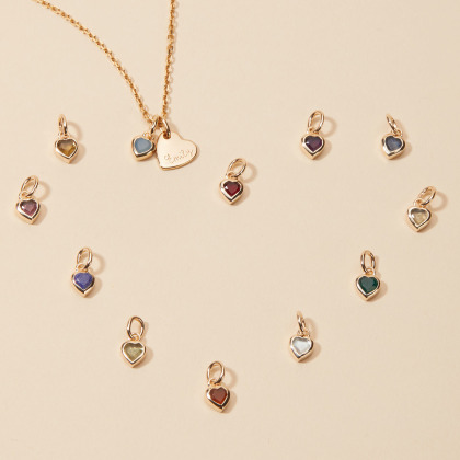Buy a Heart Birthstone Pendant gold plated merci maman