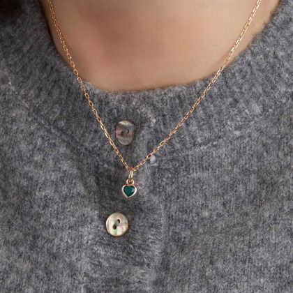 Buy a Heart Birthstone Pendant gold plated merci maman